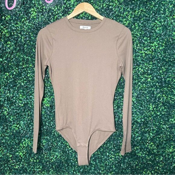 Madewell Tan Bodysuit Leotard Sz M - Picture 1 of 7